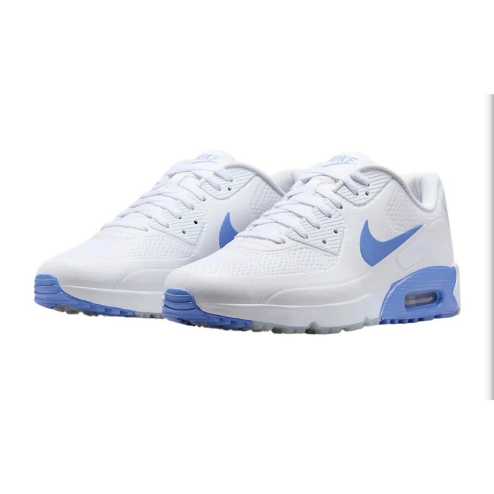 Nike Air Max90 G Golf Shoes size 6.5 youth boy in white and royal pulse